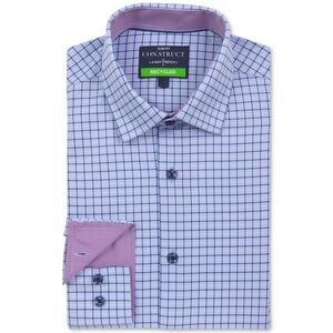 Con.Struct Mens Stretch Checkered Button Down Dress Shirt, NWT